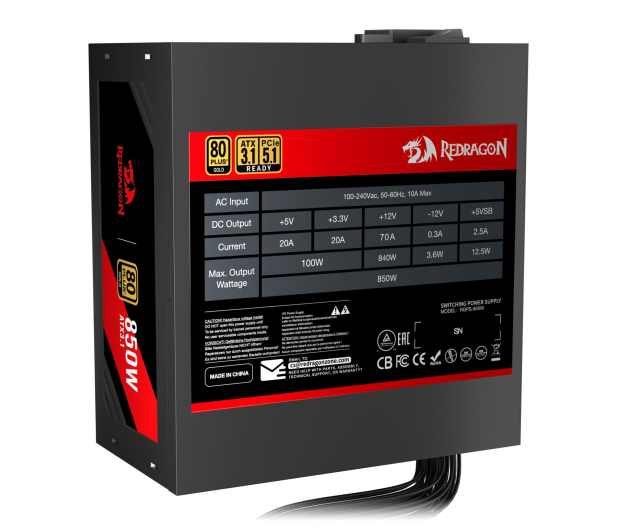 Redragon GC-PS007-SE 850W 80 Plus Gold ATX 3.1 - 1351329 - zdjęcie 5